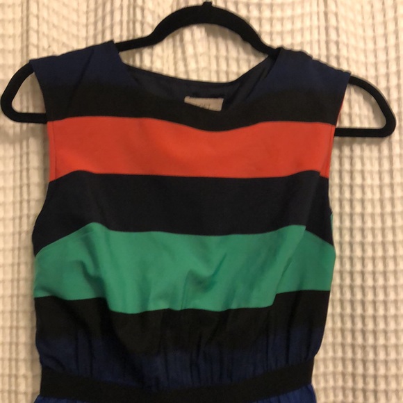 3 for $10 🌺 LOFT Striped Cinched Elastic Waist Cap Sleeve Petite Dress - XXSP - Picture 5 of 9